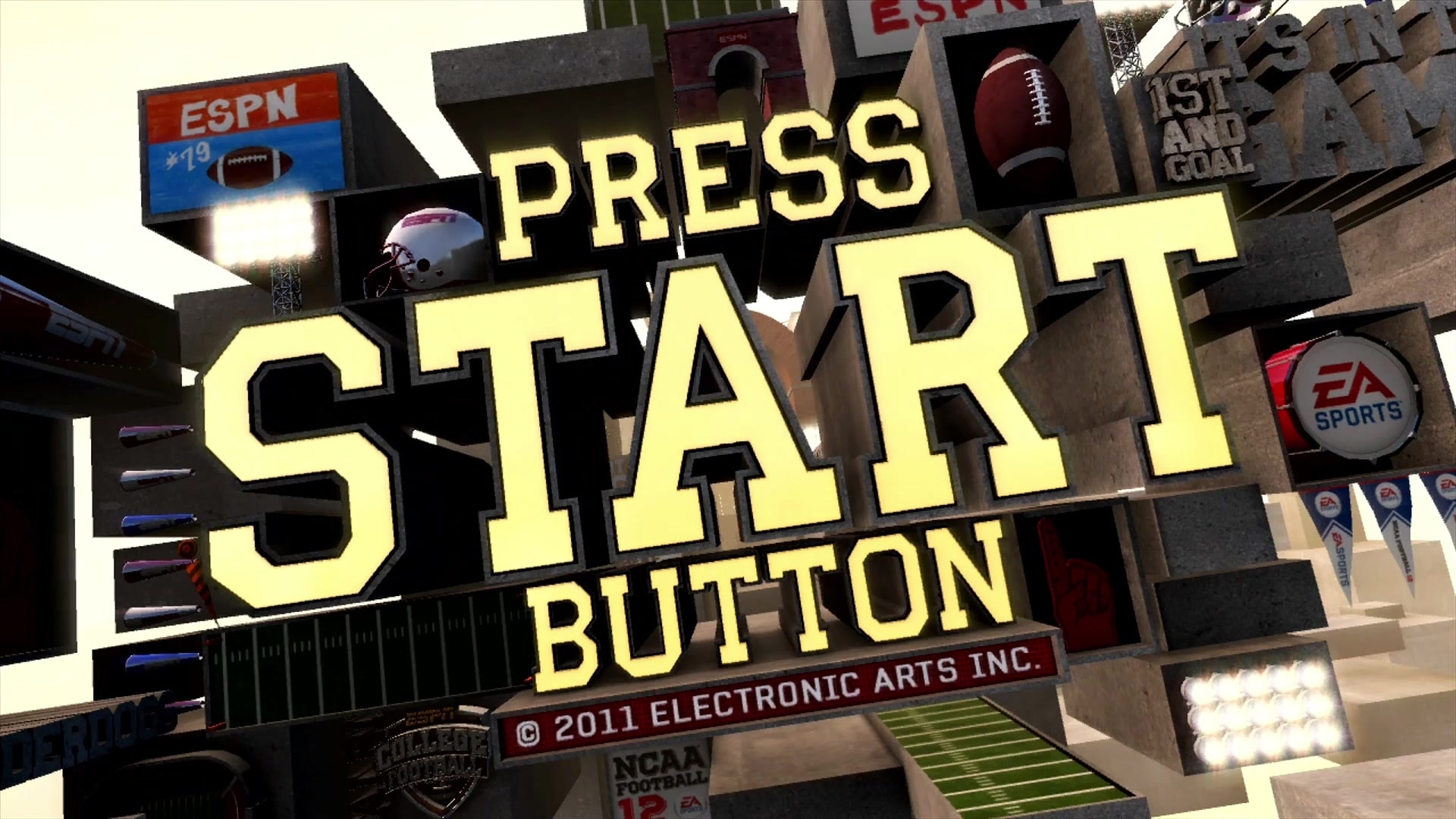 NCAA Football 12 title screen for Xbox 360